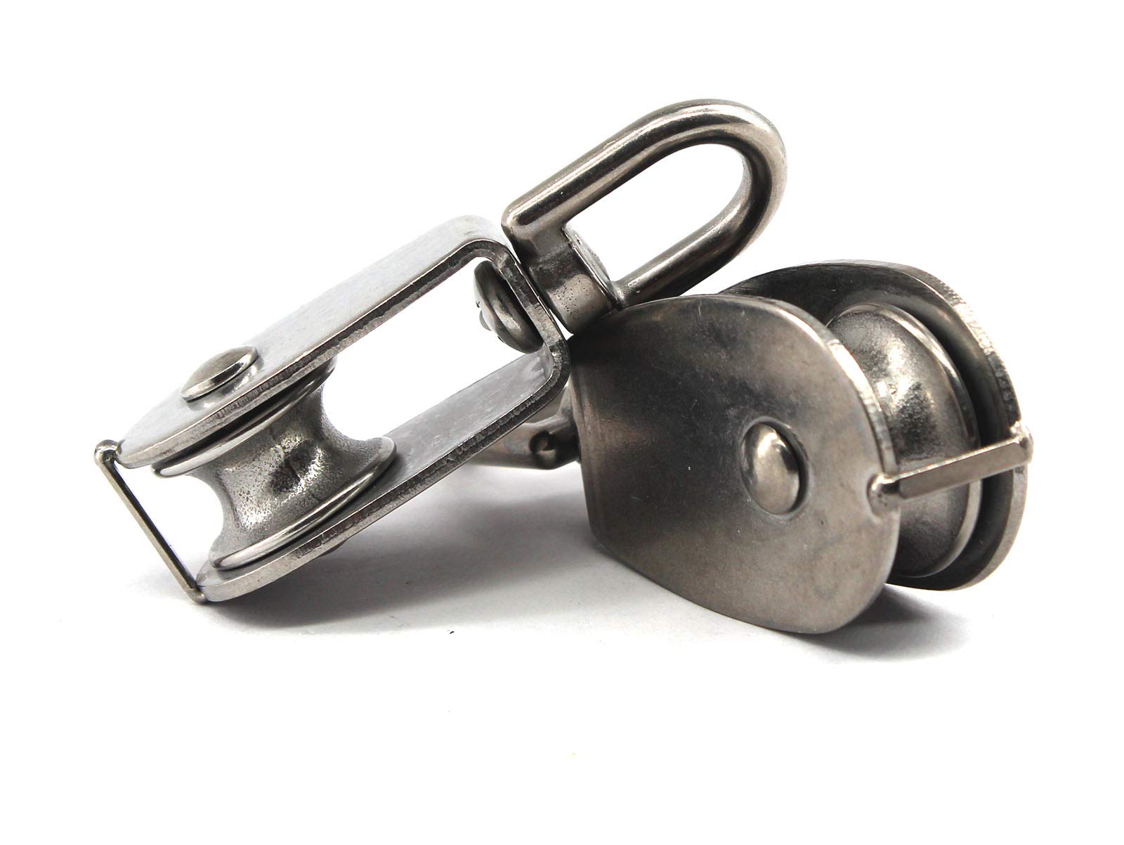 304 stainless steel wire rope crane pulley block M25 lifting crane swivel single Hanging Wire Towing Wheel pack of 2