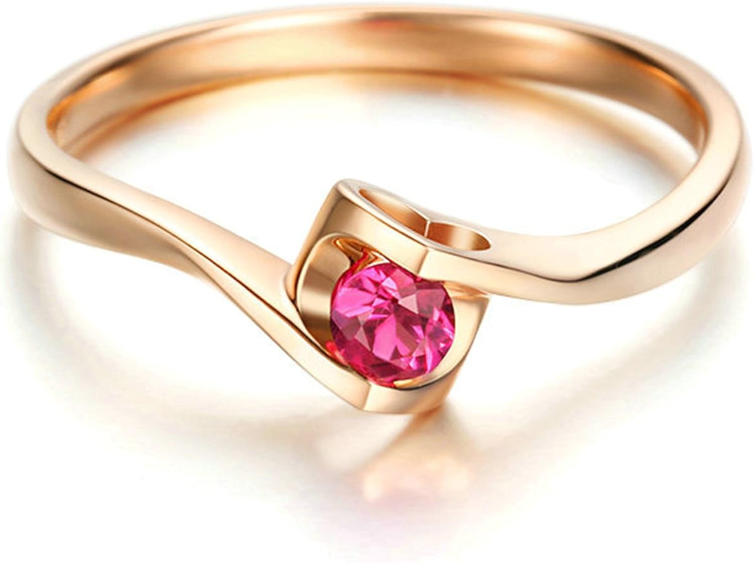 Amazon Com Epinki 18k Gold Ring Au750 0 17ct Round Ruby Ring Wedding Engagement Ring For Women Bride Jewelry