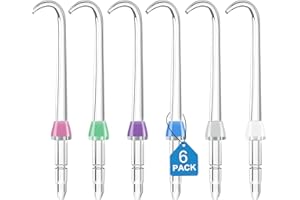 IIYL 6 Implant Denture Tips – Replacement Water Flosser Picks Compatible with Most Waterpik Models