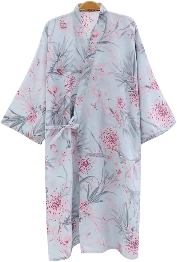 Amazon ケヤカ Keyaka 寝巻き レディース パジャマ 女性 浴衣 家着 ルームウェア バスローブ ワンピース 花柄 ウサギ柄 綿 前開き 風呂上り ガーゼ ねまき 旅館 部屋着 婦人服 寝間着 可愛い おしゃれ プレゼント バスローブ 通販
