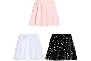Gogokids Girls Dance Ballet Skirt, 3 Pack Tutu Skirts Fluffy Ballet Dress for Toddlers/Little Girls
