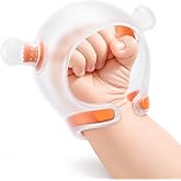 Wrist Teething Toys for Babies 4+ Months No-Drop Silicone Teether | Teething Relief | Sucking Comfort | Easy Grip Wrist Design | Hand Protection Shield | Gum Massage | BPA-Free