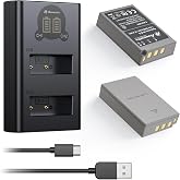 BLS-50 Battery and Dual USB Charger with Smart LCD Display for Olympus BLS-5, BLS-50, PS-BLS5 and Olympus OM-D E-M10, Pen E-PL2, E-PL5, E-PL6, E-PL7, E-PM2, Stylus 1