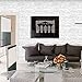 H2MTOOL Faux Brick Wallpaper, Removable Self Adhesive White Gray Wallpaper Peel and Stick for Home Decor (17.7” x 78.7”, White Grey)
