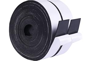 NABOWAN Self Adhesive Rubber Strips 1/8" (.125") Thick x 1/2" Wide x 120" Long, Self Stick Solid Rubber Roll, Perfect for Shock Absorption Gasket, Weather Stripping, DIY Projects(2 Pack)