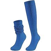 PLZSITDOWN Slouchy Socks for Women Stretchy Knee-High Scrunch Socks Soft Long Slouch Boot Socks