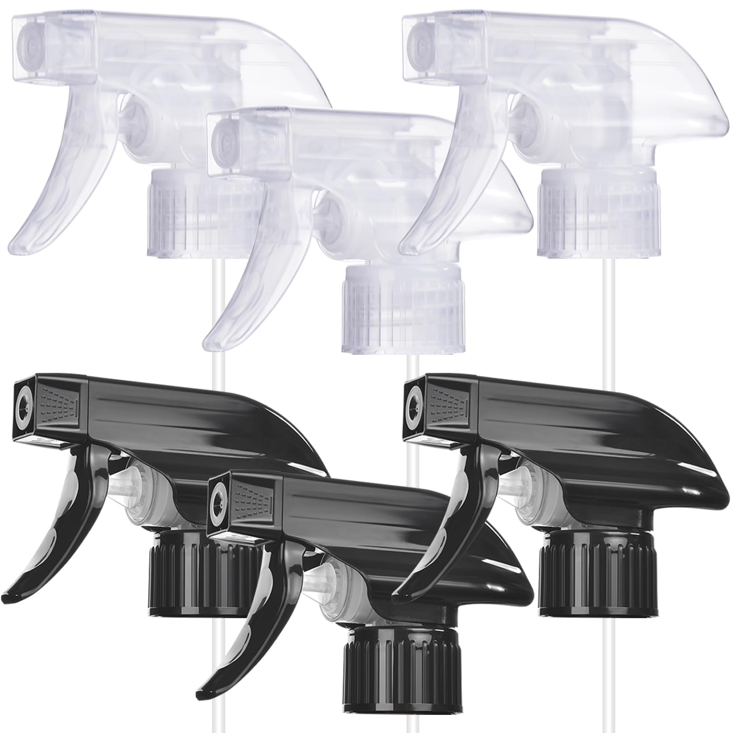 Photo 1 of 6 Pack Spray Bottle Nozzle Replacement, Universal Spray Tops, Mist & Stream Sprayer for 16oz 24oz 32oz Bottles, Mister Head Part w/ 10.2 Inch Tube for Cleaning Solutions, Plants, Hair, Essential Oils 