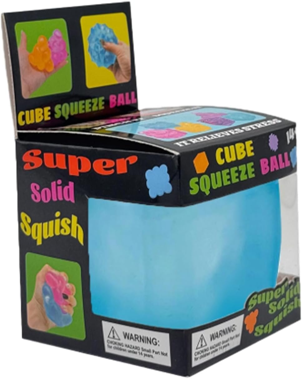 Nee Doh Nice Cube Squishy Fidget Toys Stress Ball Nice Ice Cube Toy Slow Rising Stress Relief Nee Doh Squishy Sensory Fidget Squeeze Toys Soft Anxiety Balls Party Favors Gift for Adult Kid (01-Blue)