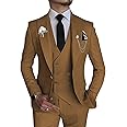 Wangyue Men's 3 Piece Slim Fit Suit Double Breasted Suit Men Formal Suit for Wedding Prom Dinner Party