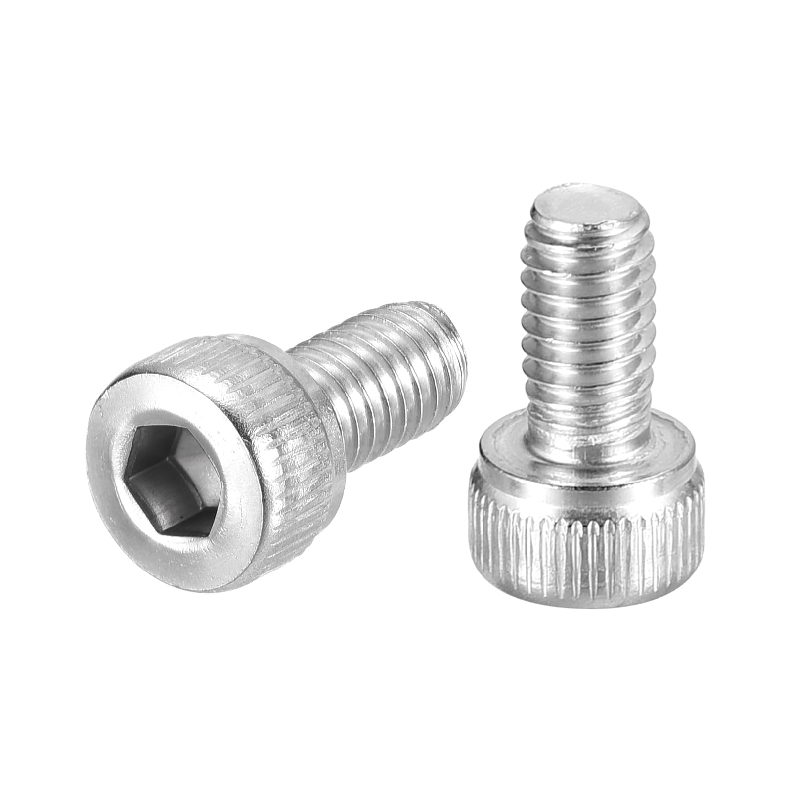 uxcell Hex Socket Bolts (M4-0.7x8), 304 Stainless Steel Hex Socket Drive Screw, Silver Tone, 50 Pcs