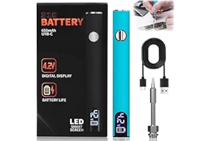 HMUTLHT 510 Threaded Battery Pen, 650mAh Cordless Thread Burner With LED Digital Display, 3 Gear Adjustable Voltages, Portable Rechargeable Welding Tools for Home Appliance Repair (Blue)