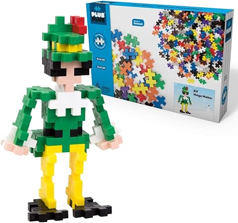 Amazon Plus Plus Big 指示済みプレイセット メガメーカー エルフ 47ピース 建設用ステム 蒸気おもちゃ インターロッキング 大きなパズルブロック 幼児と幼稚園用 ブロック おもちゃ