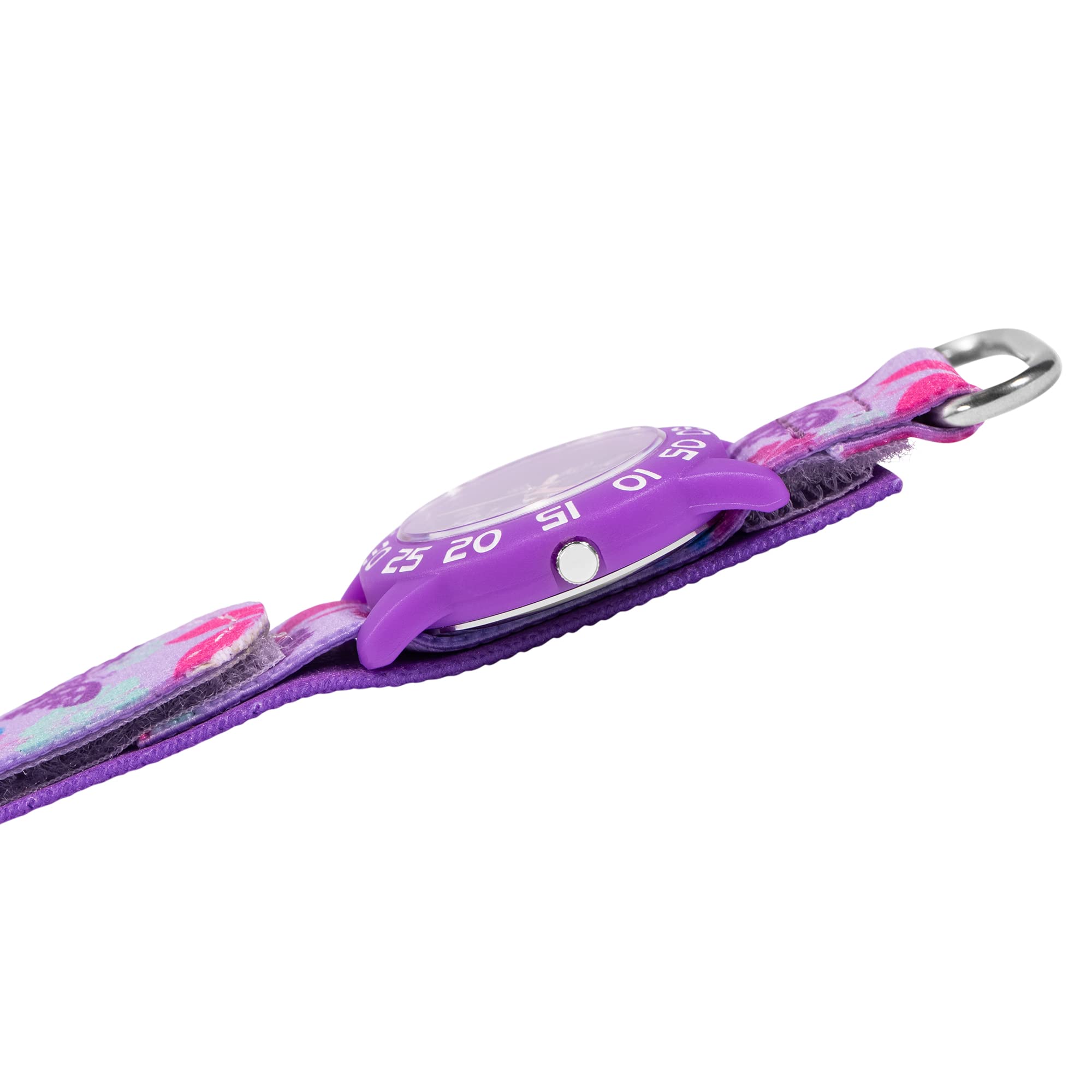 Disney Minnie Mouse Watch for Girls – Adorable Minnie Mouse Watch for Toddlers, Gift for Young Fans – Cute Watches Kids 3-5 with Red Bezel & Multicolor Nylon Strap