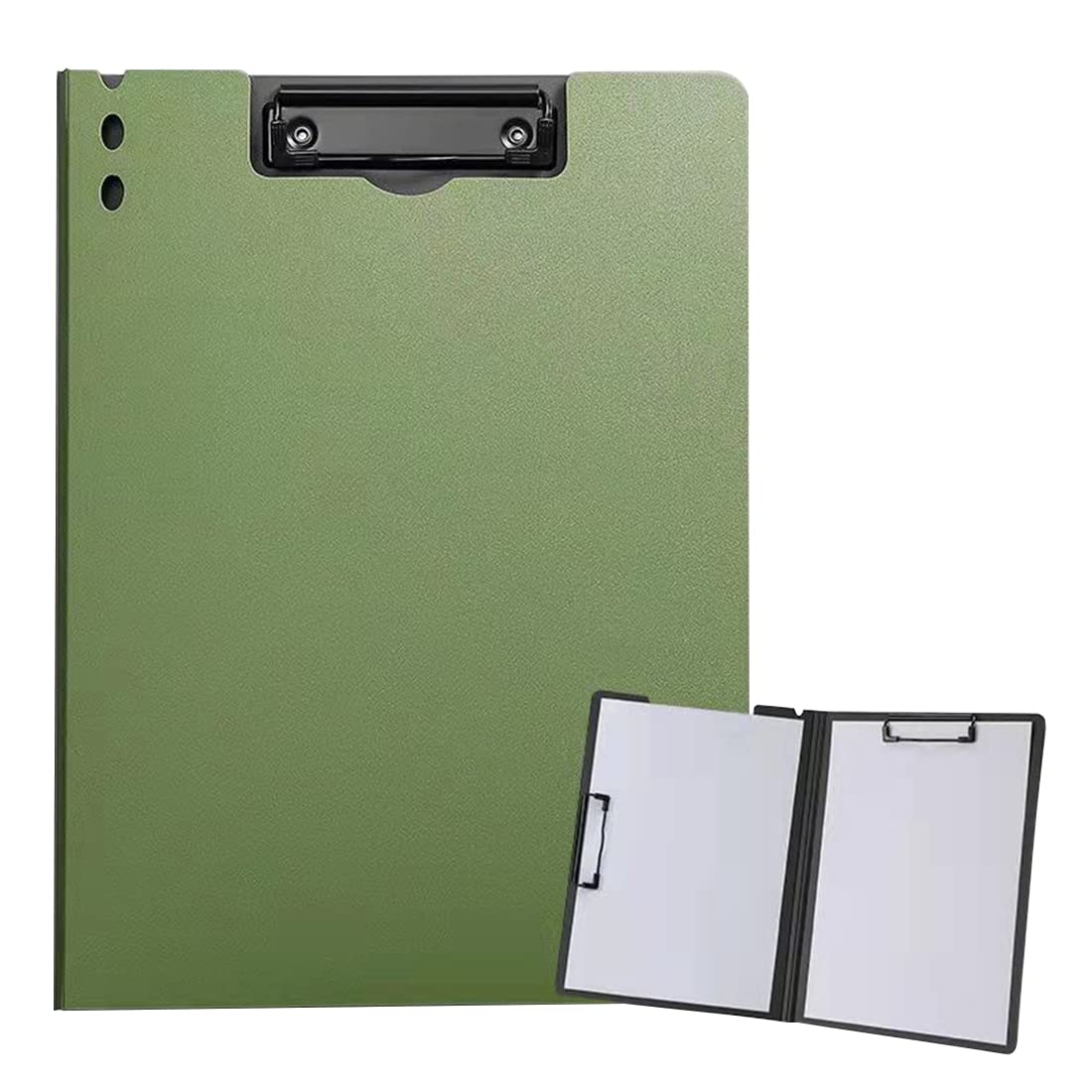 ZMREN Clipboard, A4 Plastic Clipboards with Double Clip, Standard A4 Letter Size Clipboards, Suitable for Office Workers, Students, Teachers (31.5 cm x 22.5 cm) - Green