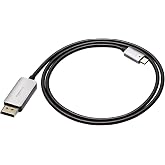 Amazon Basics Aluminum Uni-Directional USB-C (Source) to DisplayPort (Display) Cable - 3-Foot