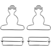 Lusofie 2 Pairs Metal Overall Buckles Suspender Buckle with Rectangle Adjustable Overall Bib Clips Replacement No-Sew Button