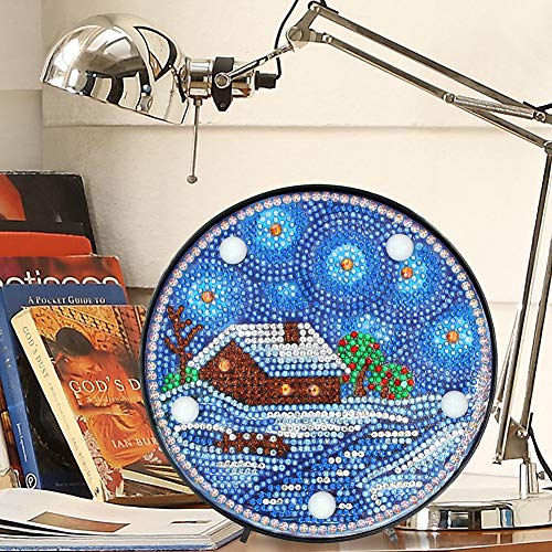 image for Peyan Disc Shape Diamond Painting Kit with LED Night Light DIY 5D Full