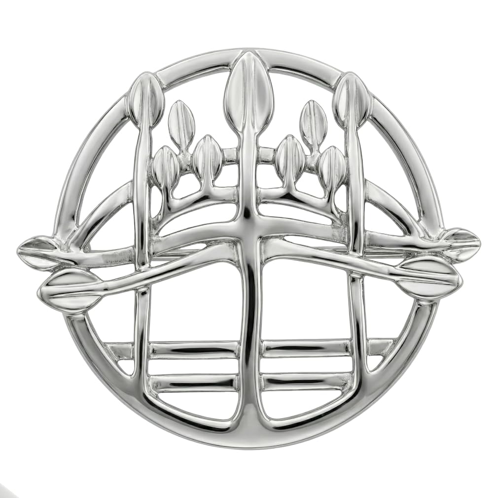 CAIRN 925 Sterling silver Charles Rennie Mackintosh brooch for women. Jewellery gift box included. Grace. 727