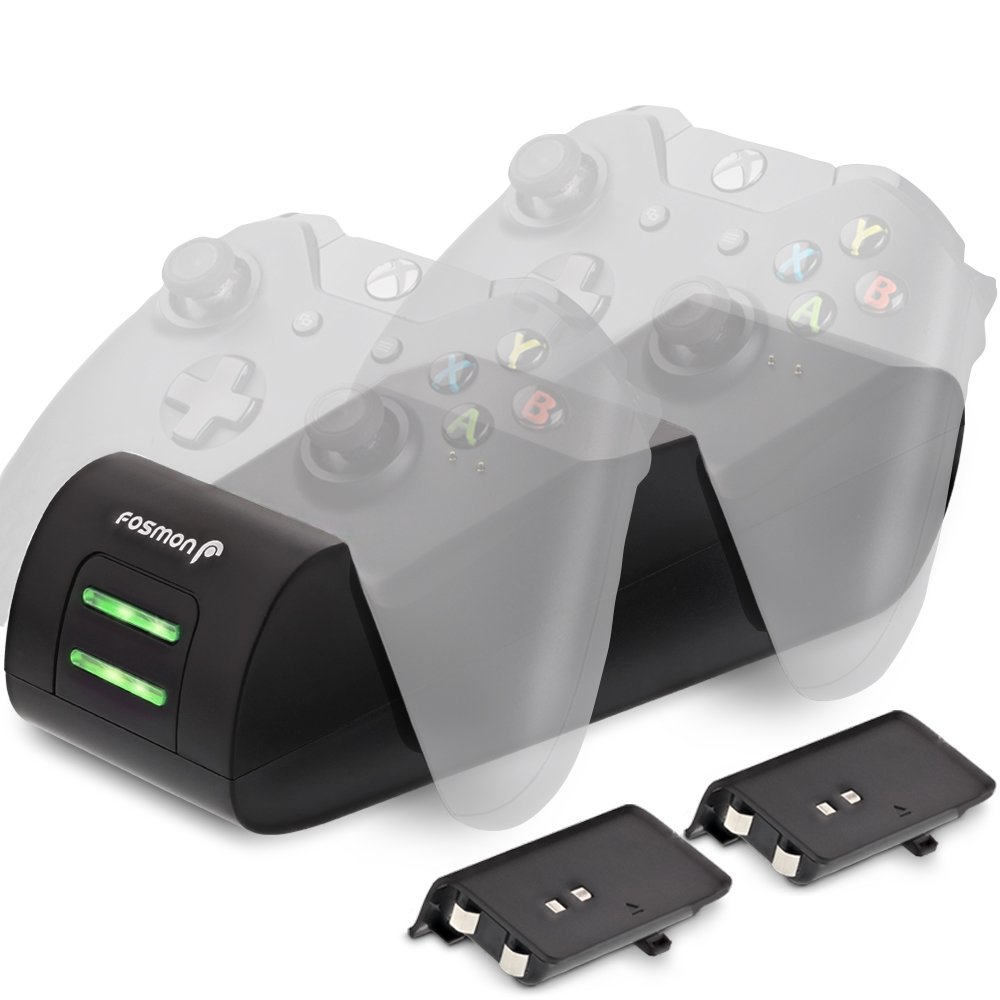Fosmon Xbox One/One X/One S Controller Charger, [Dual Slot] High Speed