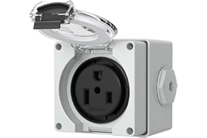 STARELO 50Amp Power Outlet Box,NEMA 6-50R Receptacle,250Volt Heavy-Duty Outdoor dustproof and Weatherproof for Electric Vehicles, generators, Welding Machines, etc.ETL Listed.(NEMA 6-50R Box)