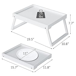 Bamboo Bed Tray Table with Folding Leg, Breakfast