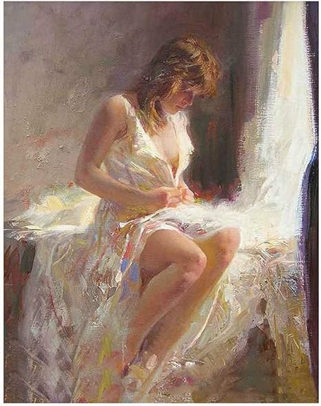 Handmade Nude Oil Painting Semi-Nude 