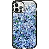 CASETiFY Impact Case for iPhone 12 / iPhone 12 Pro - Nantucket Blue Hydrangeas - Clear Black