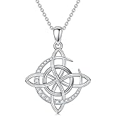 MISTBEE Witches Knot Necklace 925 Sterling Silver Celtic Knot Necklace Moonstone Witch Knot Pendant Jewelry Gifts for Women
