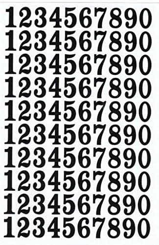 "10 Sheets" "0.8 Inch" Numbers Sticker Decal Graphic Logo Sign Office Car Black