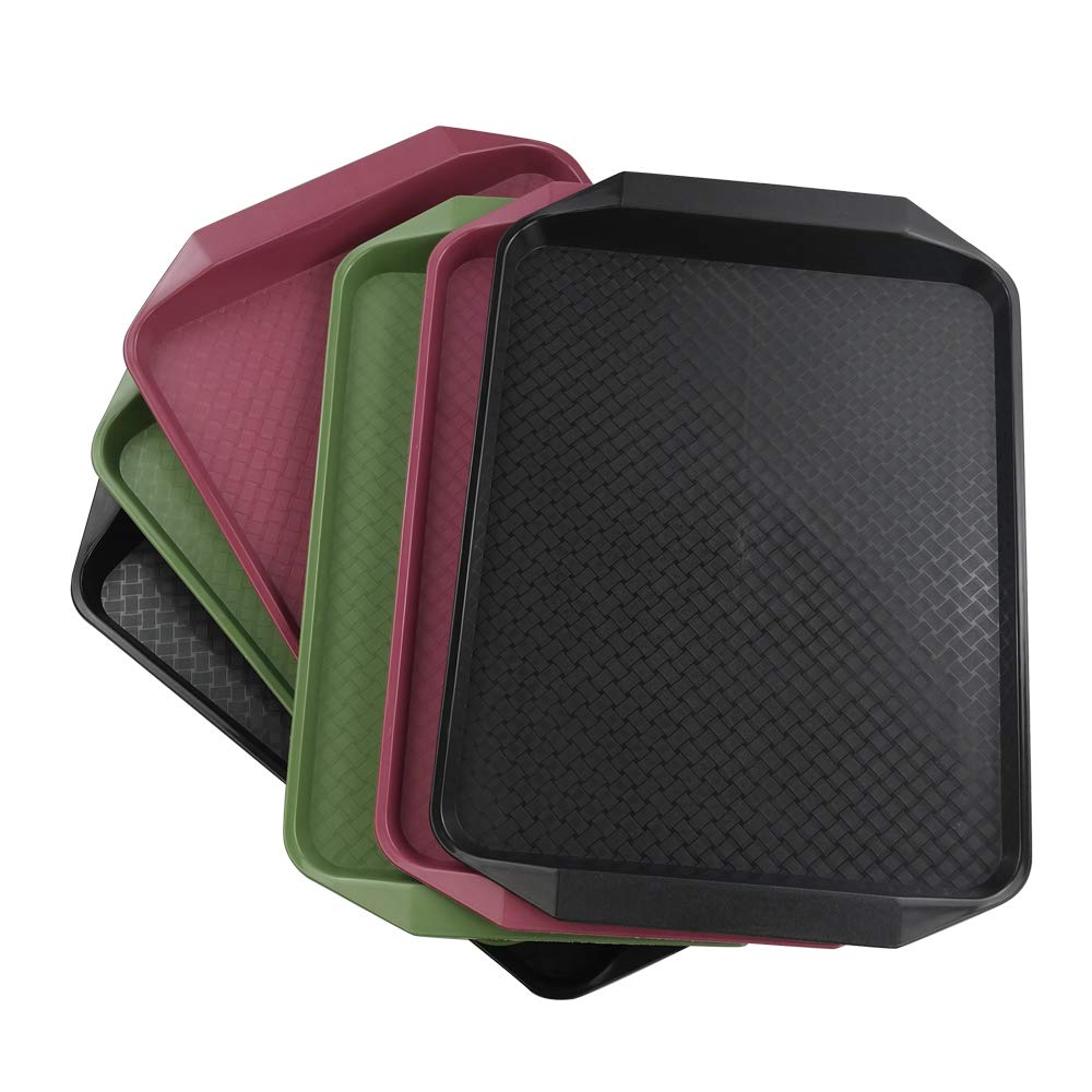 Dynko 6 Packs Plastic Trays for Serving, Fast Food Serving Tray
