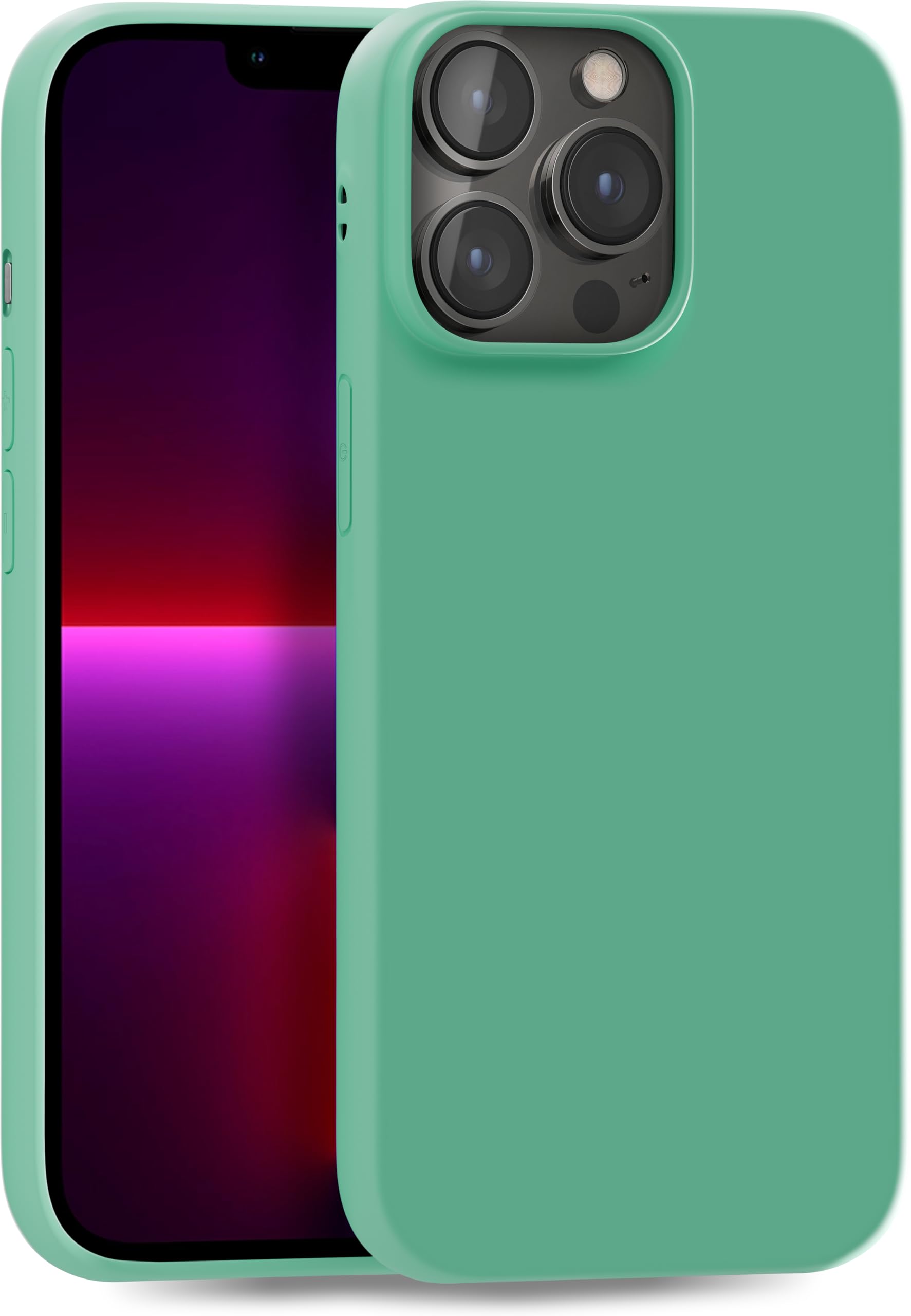 MyGadget TPU Case for iPhone 13 Pro - [ Camera Protection & Anti Fingerprint ] - Silicone Cover with Soft Touch & Anti Scratch Shell - Matte Esmerald Green
