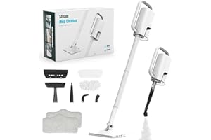 ACHTFACH 6 in1 Rotated Steam Mop Cleaner with 2 Modes, 2 Microfiber Pads, 400ML Removable Tank, 23FT Power Cable, Detachable Steam Cleaner for Floor, Laminate Floor, Tiles Cleaning (Sky White)