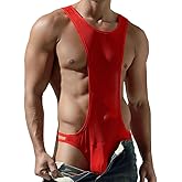 SPNSSTCR Men's Mesh Bodysuits Thongs Jockstrap Leotrad Wrestling Singlet Underwear See Through Bugle Pouch Jumpsuits