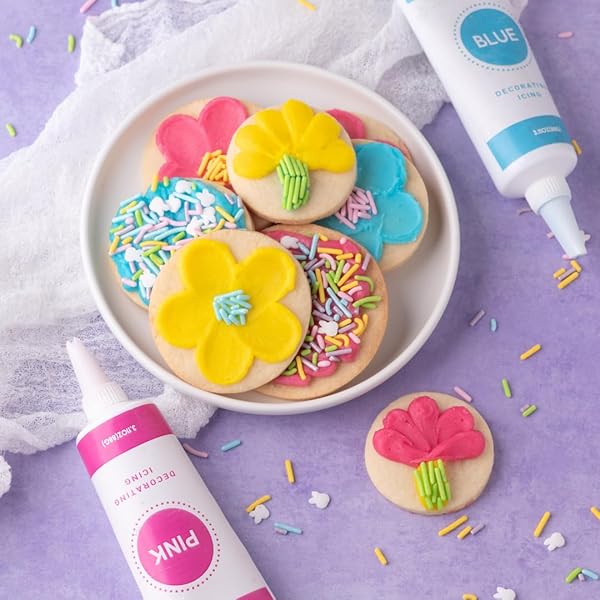 SWEETS INDEED FROSTING KIT PLUS SPRINKLES FROSTING TUBES NOZZLES 11.71 OUNCES PERFECT FOR BAKING AND COOKIE DECOARTING (SPRING)