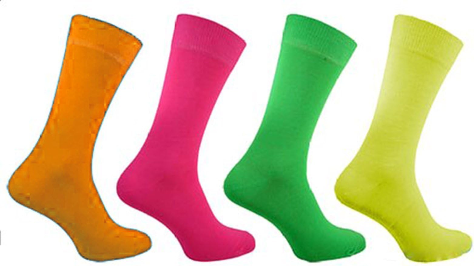 Four Pack Neon Rock & Roll Teddyboy neon socks (4 great colours). 6-11 39-45 eur