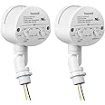 2 Pack Motion Sensor, 180-Degree Replacement Motion Detector, Adjustable Time & Detection Sensitiity Up to 60 Feet Range, 3 Working Modes Pir Motion Sensor for Security Floodlight, White, UL Listed