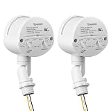 2 Pack Motion Sensor, 180-Degree Replacement Motion Detector, Adjustable Time & Detection Sensitiity Up to 60 Feet Range, 3 Working Modes Pir Motion Sensor for Security Floodlight, White, UL Listed