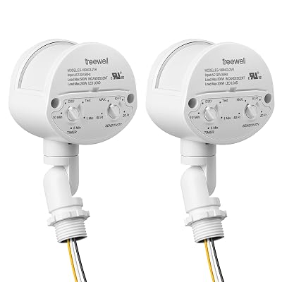 2 Pack Motion Sensor, 180-Degree Replacement Motion Detector, Adjustable Time & Detection Sensitiity Up to 60 Feet Range, 3 Working Modes Pir Motion Sensor for Security Floodlight, White, UL Listed