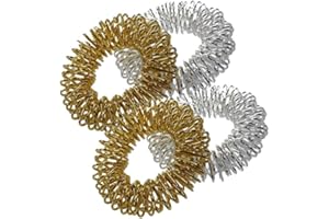 Acupressure Massage Rings - 4Pcs Medicine Acupressure Massage Rings Silver + GoldenDurability