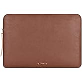 Comfyable Slim Protective Laptop Sleeve 15 Inch 14 Inch, PU Leather Bag Compatible with 15" MacBook Air (Snug Fit) M4 2025 & 14" MacBook Pro M4 (Loose Fit), Computer Case for Mac, Brown