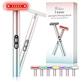 Red-Light-Therapy,Led Facial Light Therapy 7 Colors Eye Beauty Wand Face Massager Red for Skincare & Blue Rejuvenation Tool