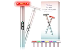 FXTIAA Red-Light-Therapy，Led Facial Light Therapy 7 Colors Eye Beauty Wand Face Massager Red for Skincare & Blue Rejuvenation Tool