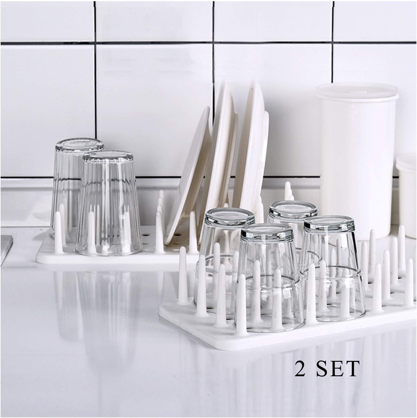 CASAGOOD Draining Dish Rack Bottle Drying Peg Rack Kitchen Organizer