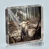 Christian Jesus and Lamb Decor,Spiritual Thank you Gifts for Women,Mom,Sister,Friends,Mother's, Female Coworker-Religious Home Decor for Birthday,Christmas,Everyday Encouragement(4"x4 inch")