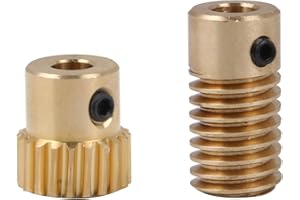 CNBTR 5mm Bore Hole Diameter Brass Gear Shaft with 20 T Wheel 0.5 Modulus Set Drive Gear Box Shaft