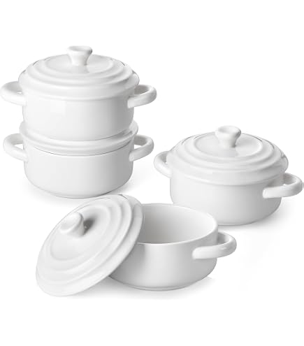 Staub Set 2 Mini Casseruole Ovali In Ceramica - 11 Cm - Colore Ciliegia - Adatte A Microonde E Forno