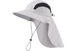 Home Prefer UPF 50+ Sun Hats for Men Women Wide Brim Fishing Hat with Neck Flap UV Protection Sunblock Safari Bucket Hat