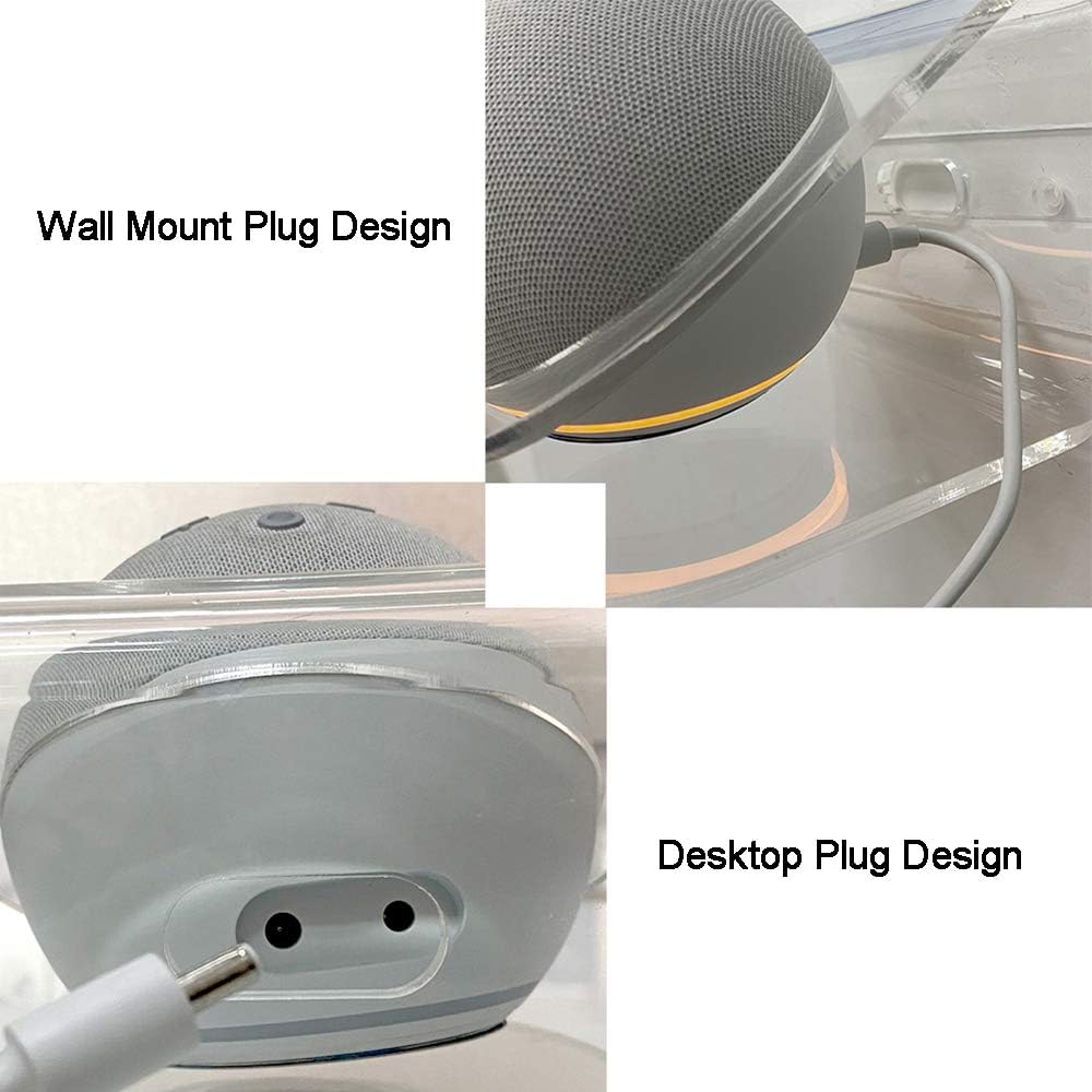 2 in 1 Wall Mount Holder Desktop Stand for Echo Dot 4th Generation,Transparent Acrylic Speaker Wall Shelf Holder Space Saving Bracket for Echo Dot 4 Speaker - Image 5