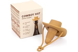 lasuroa Cowboy Hat Wine Bottle Stopper, Funny Silicone Wine Plug Decorative Topper Champagne Cork Cover Cap Accessories Mothe