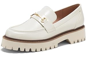 HEEZ Women's Platform Loafers Dress Shoes Comfortable Work Office Business Casual Slip On Shoes Lug Sole Chunky Loafers with Arch Support